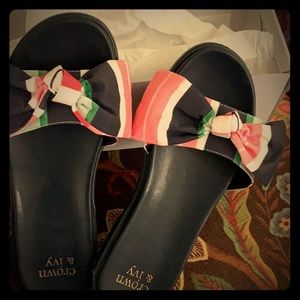 New in box. Crown&Ivy Multi-stripe Mila flats.